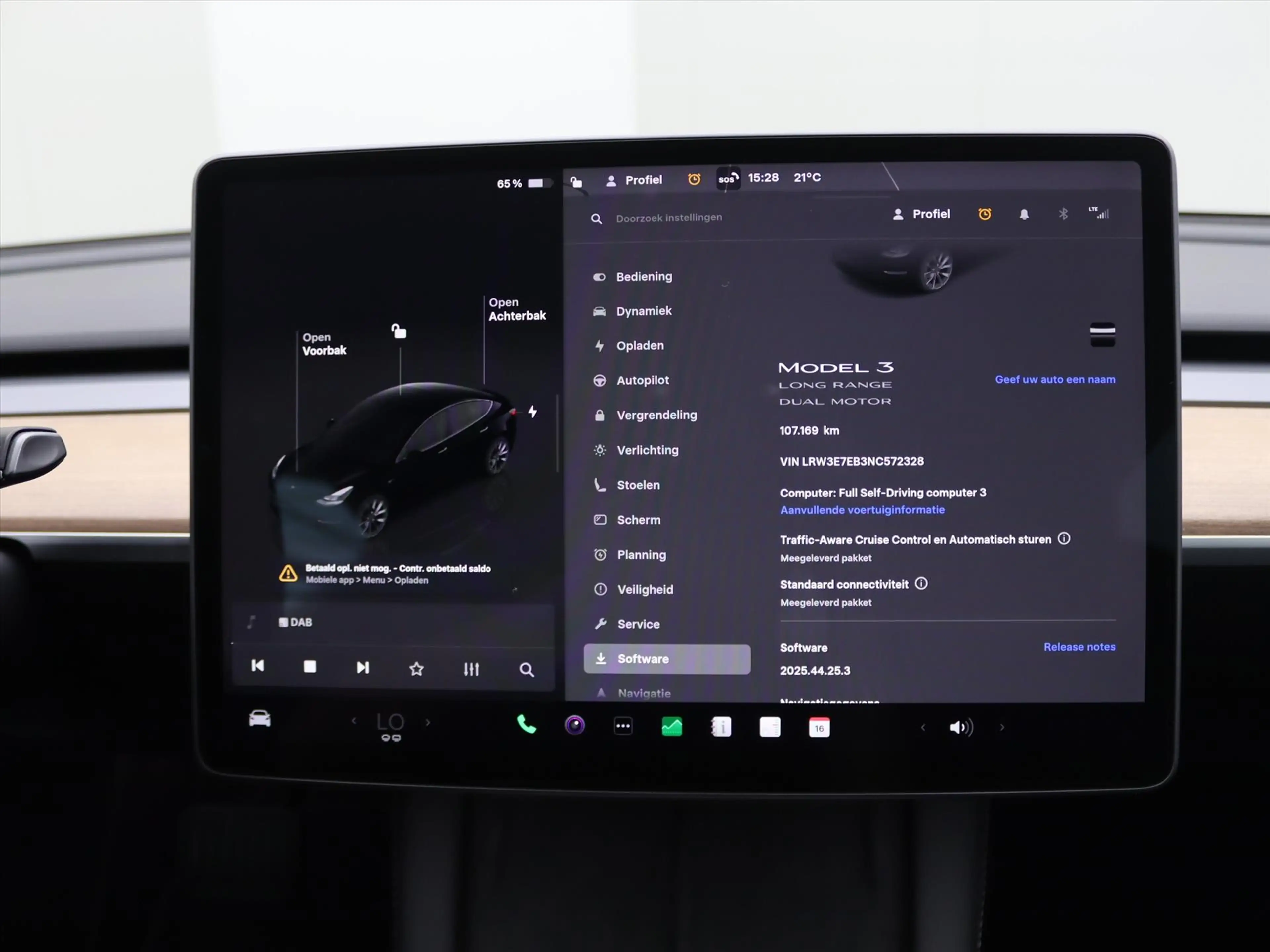 Tesla Model 3 Long-Range AWD 351pk 75 kWh 90.6% SoH UPGRADE [ TR — photo 11