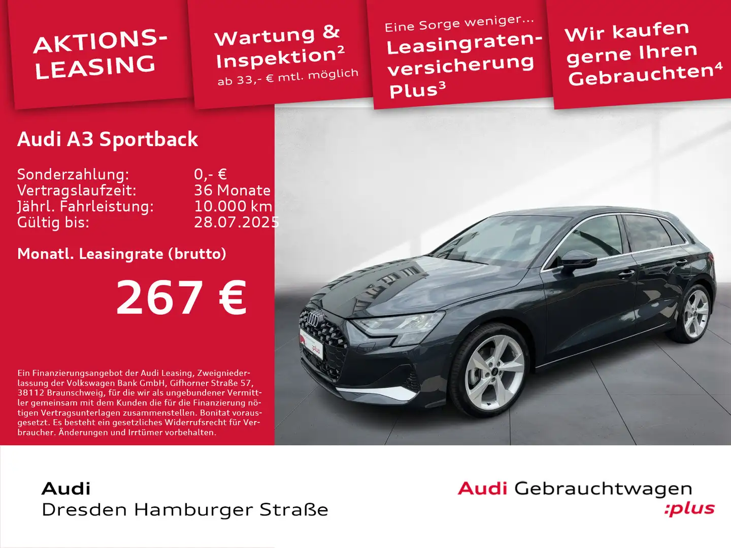 Audi A3 35 TFSI Advanced Navi AHZV S tronic Grau - 1