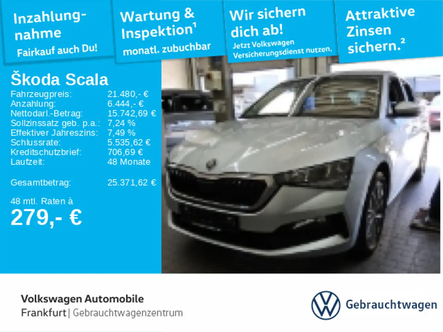 Skoda Scala 1.5 TSI DSG Ambition Navi LED Silber - 1