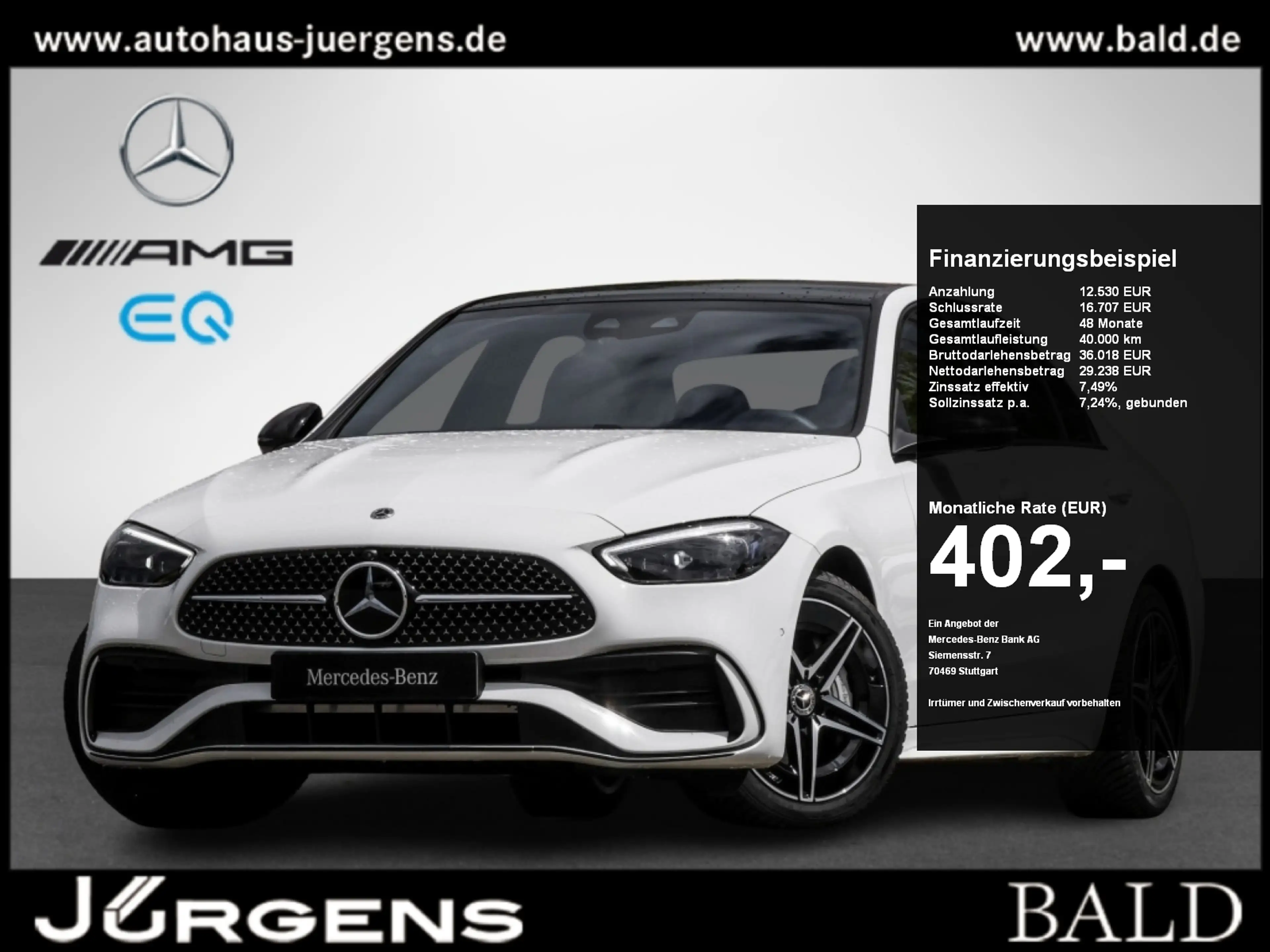 Mercedes-Benz C 180 AMG-Sport+Burm+Pano+Digital+Distr+Memo+360