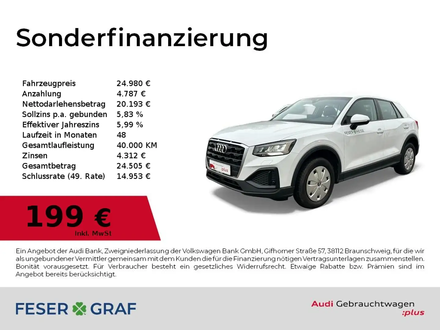 Audi Q2 30 TFSI Kamera/CarPlay/LED/Comfortkey Weiß - 1