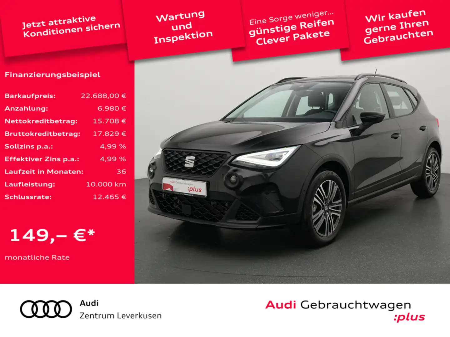 SEAT Arona Style DSG ACC KAM SHZ CARPLAY Schwarz - 1