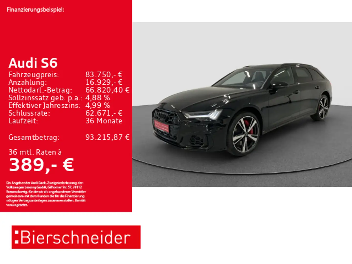 Audi S6 Av TDI qu AHK PANO STAND B&O HuD 21 Schwarz - 1