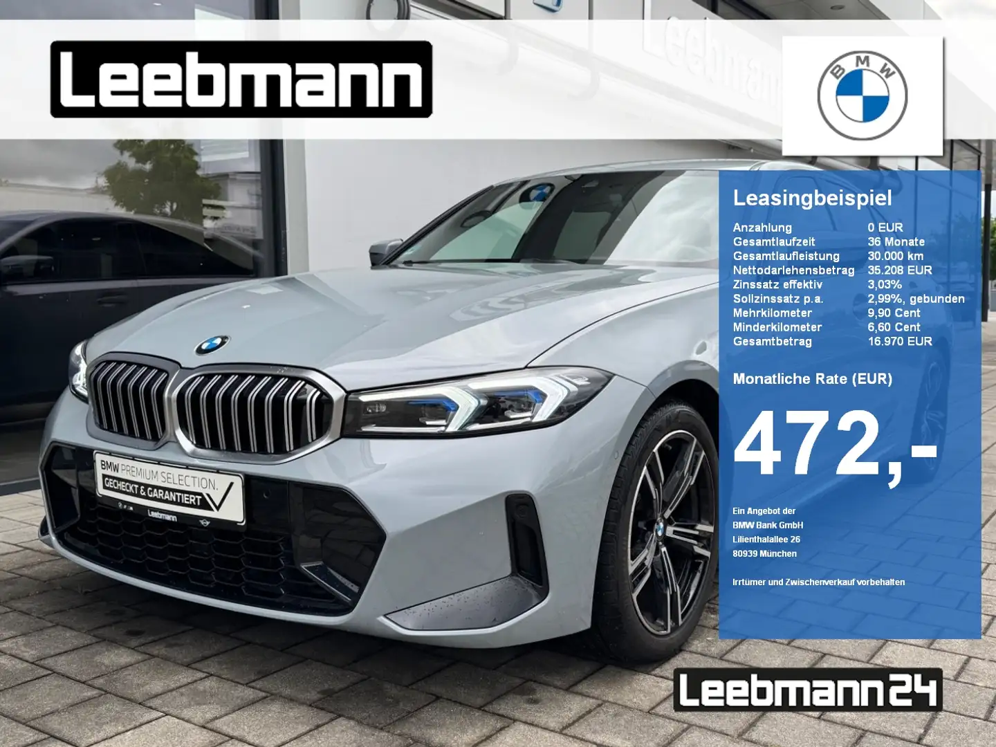 BMW 320 i xDrive Lim. M-Sport AHK GARANTIE bis 07/2029 Grijs - 1