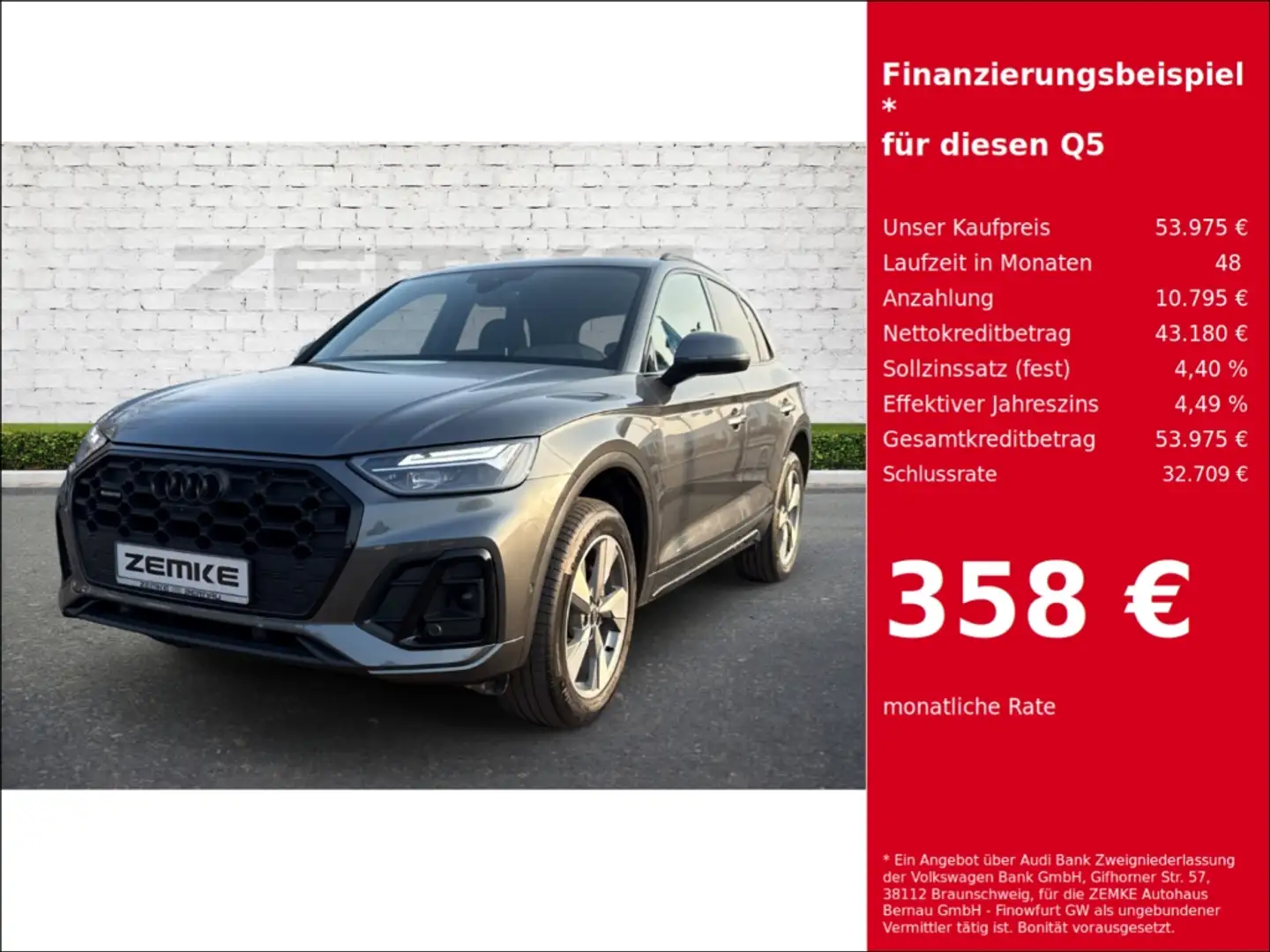 Audi Q5 40 TDI S tronic quattro S line AHK-klappbar El. Pa Grau - 1