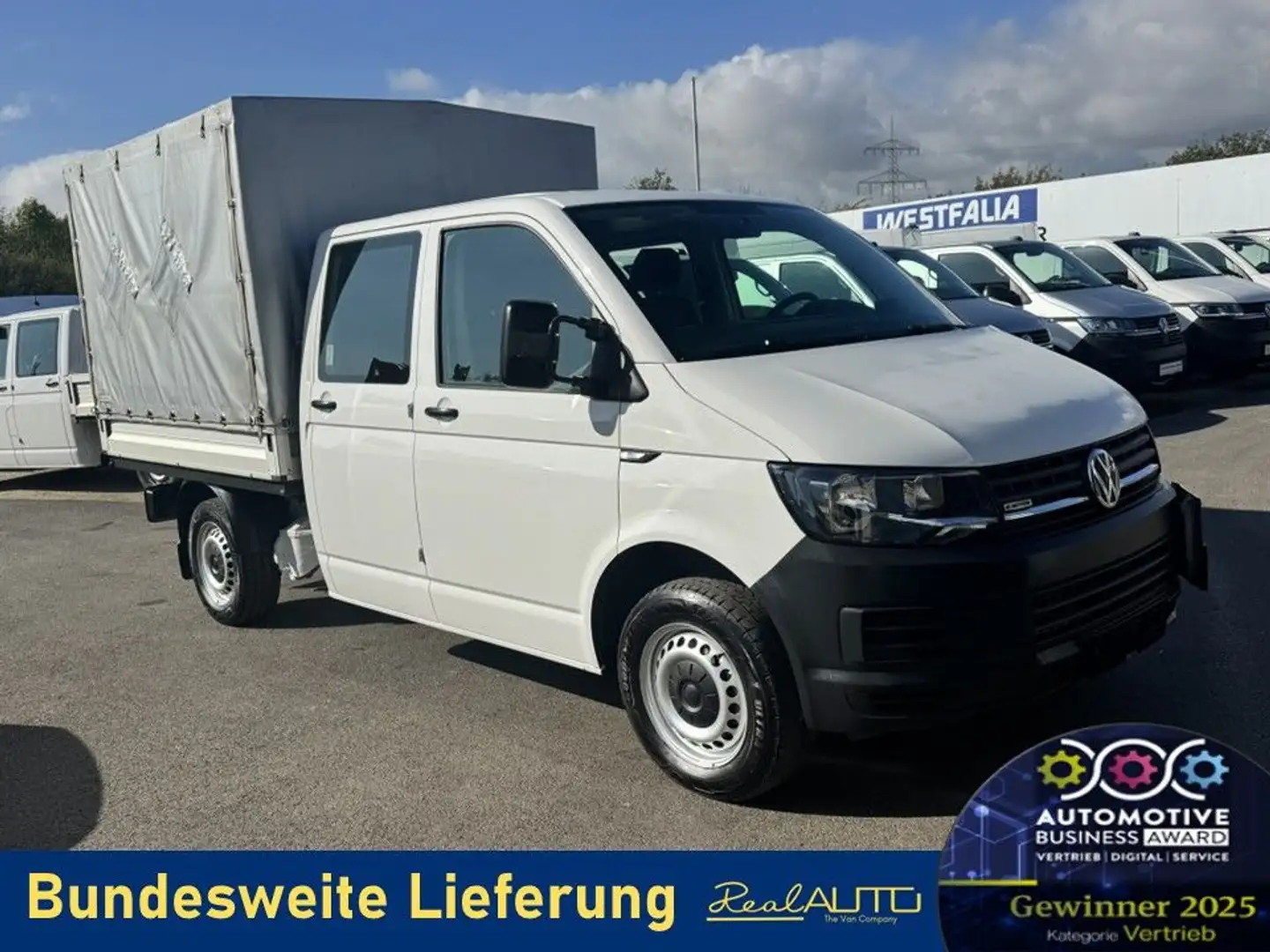 Volkswagen T6 Transporter Doka/Pritsche TDI 4Motion Diff.sp Blanc - 1