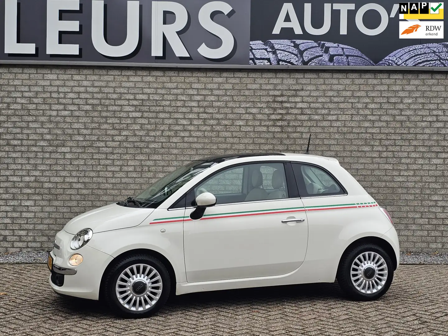 Fiat 500 1.2 Lounge Pdc/Pano-dak Wit - 1