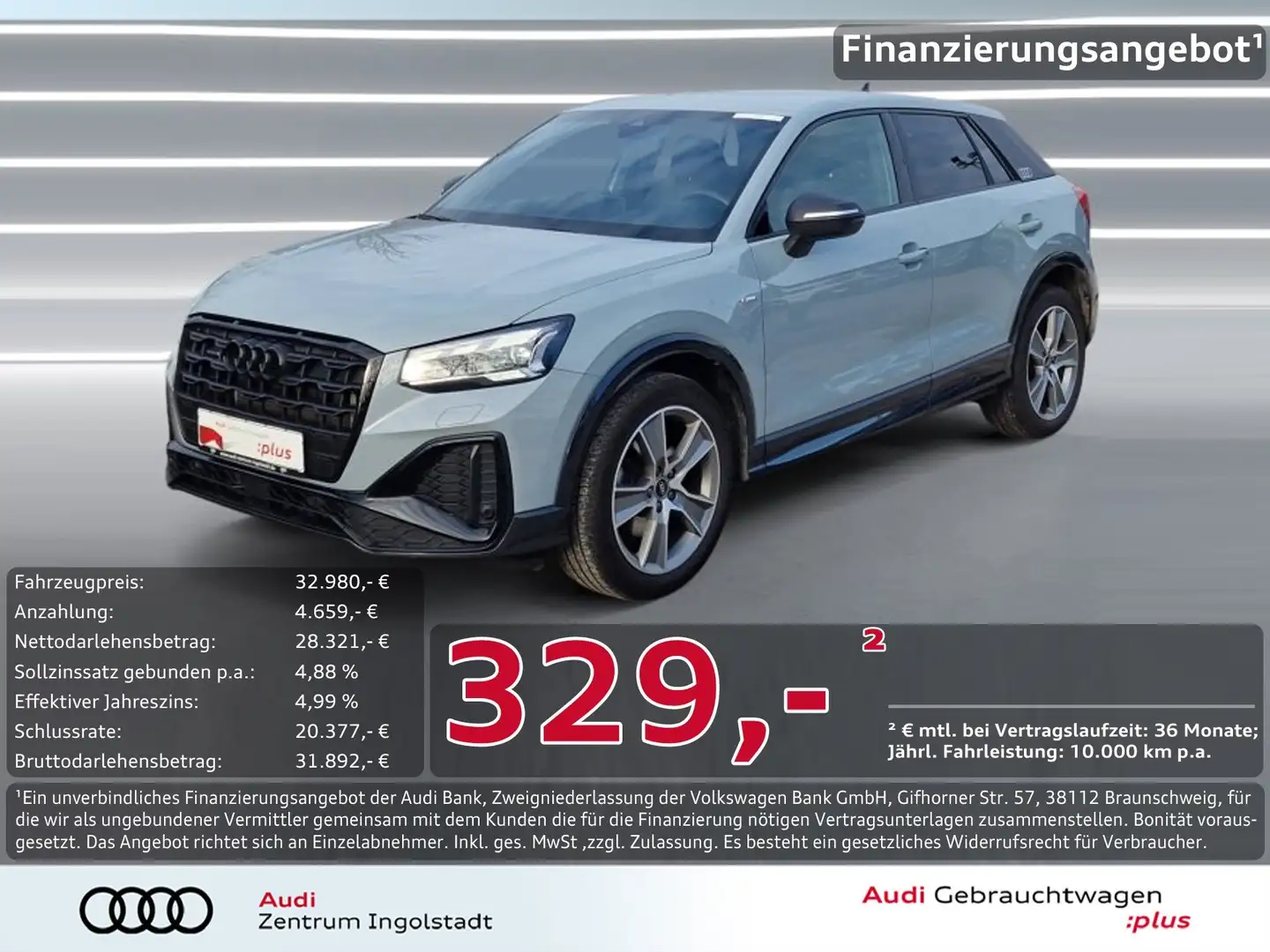 Audi Q2 40 TFSI qu 2x S line MATRIX NAVI Optik-schw.+ Grau - 1