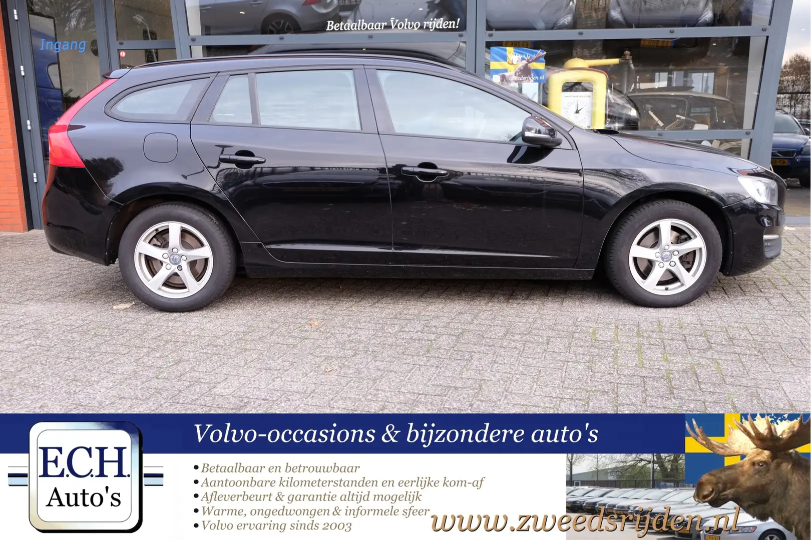 Volvo V60 2.0 D3 150 pk, Navi, Leer, Trekhaak Zwart - 2
