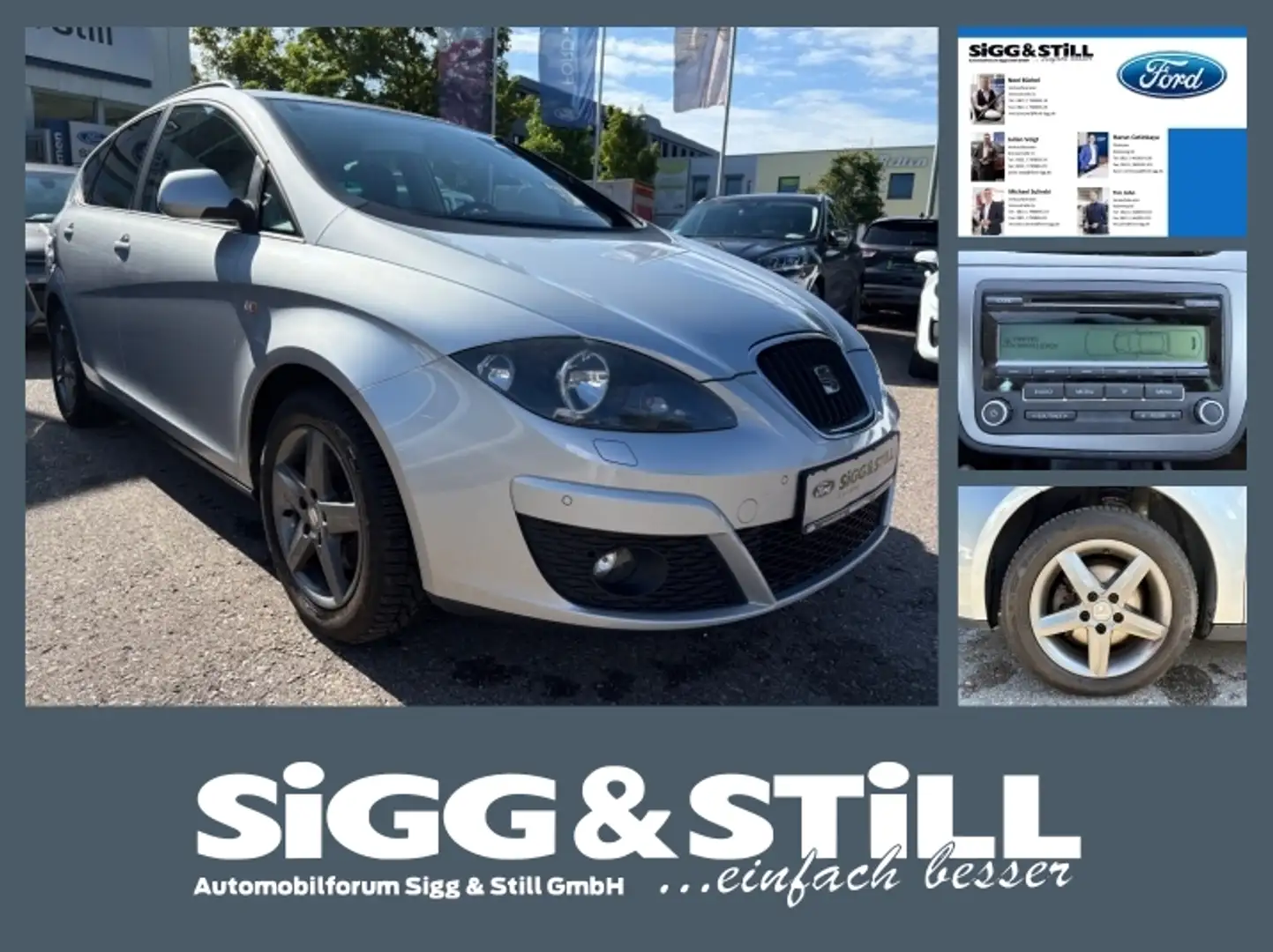 SEAT Altea 1.6 TDI XL DSG 4You *KLIMAAUT*TEMP*SHZ*ALU* Срібний - 1