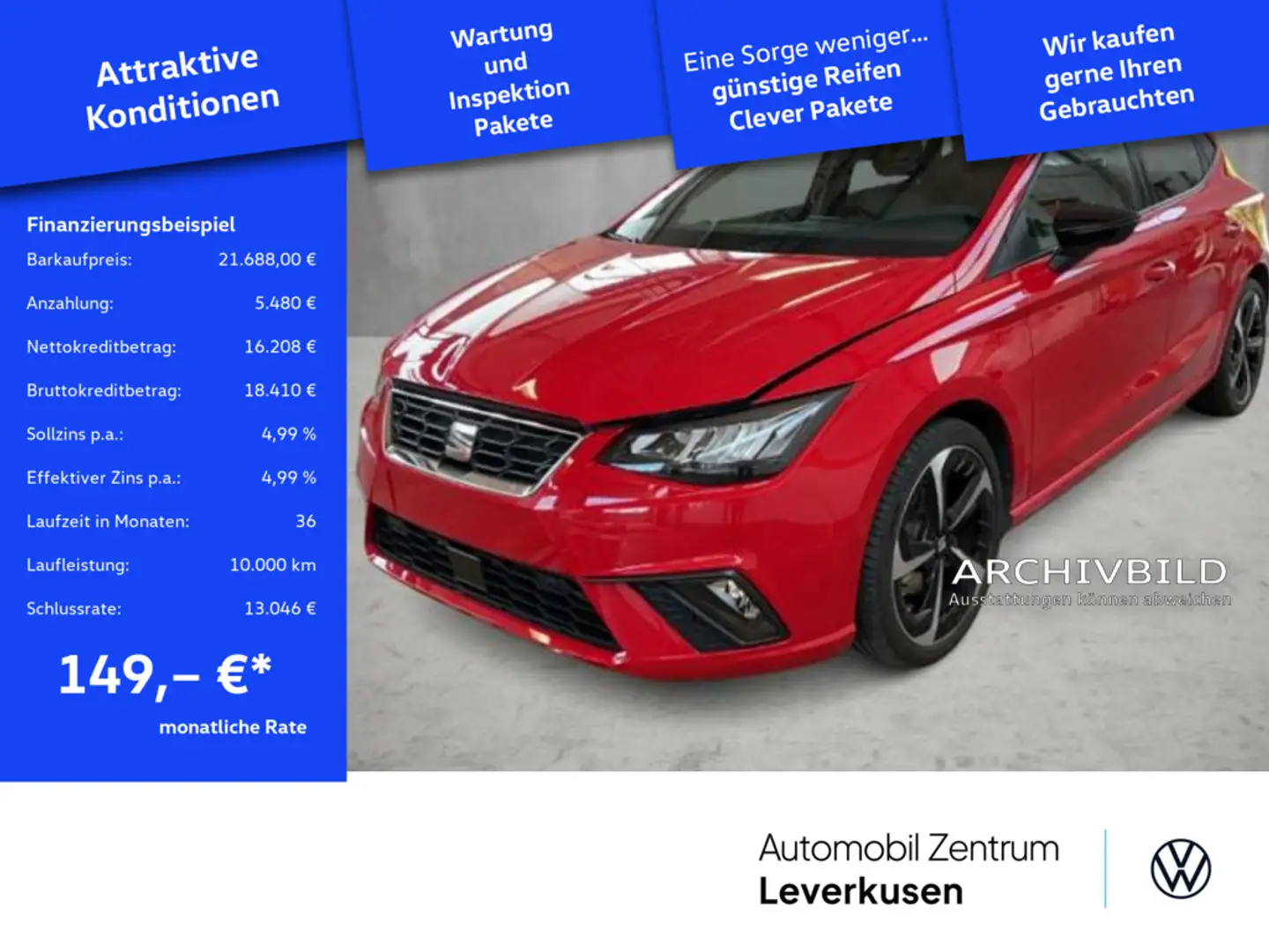 SEAT Ibiza DSG LED VIRT KAM PDC KLIMA ACC PORT NAVI Schwarz - 1