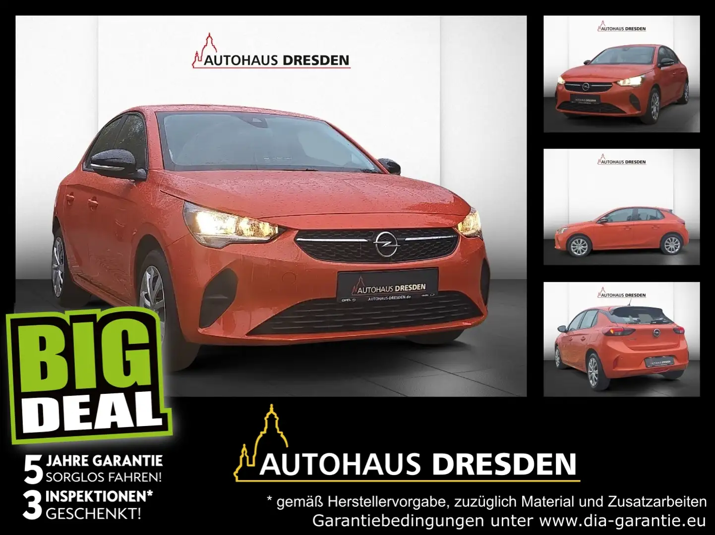 Opel Corsa F e Edition KlimaA+PDC+W-Pumpe+AUT+SpurH Orange - 1