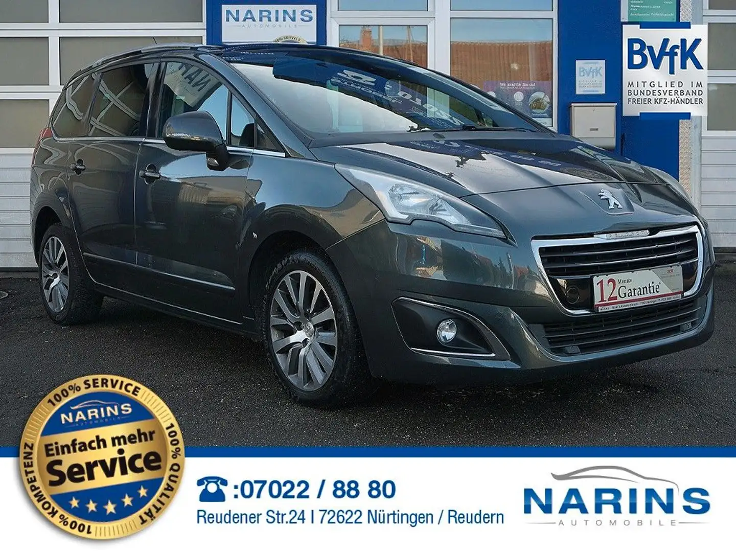 Peugeot 5008 Allure Klima Einparkhilfe Sizheizung Pano Grau - 1