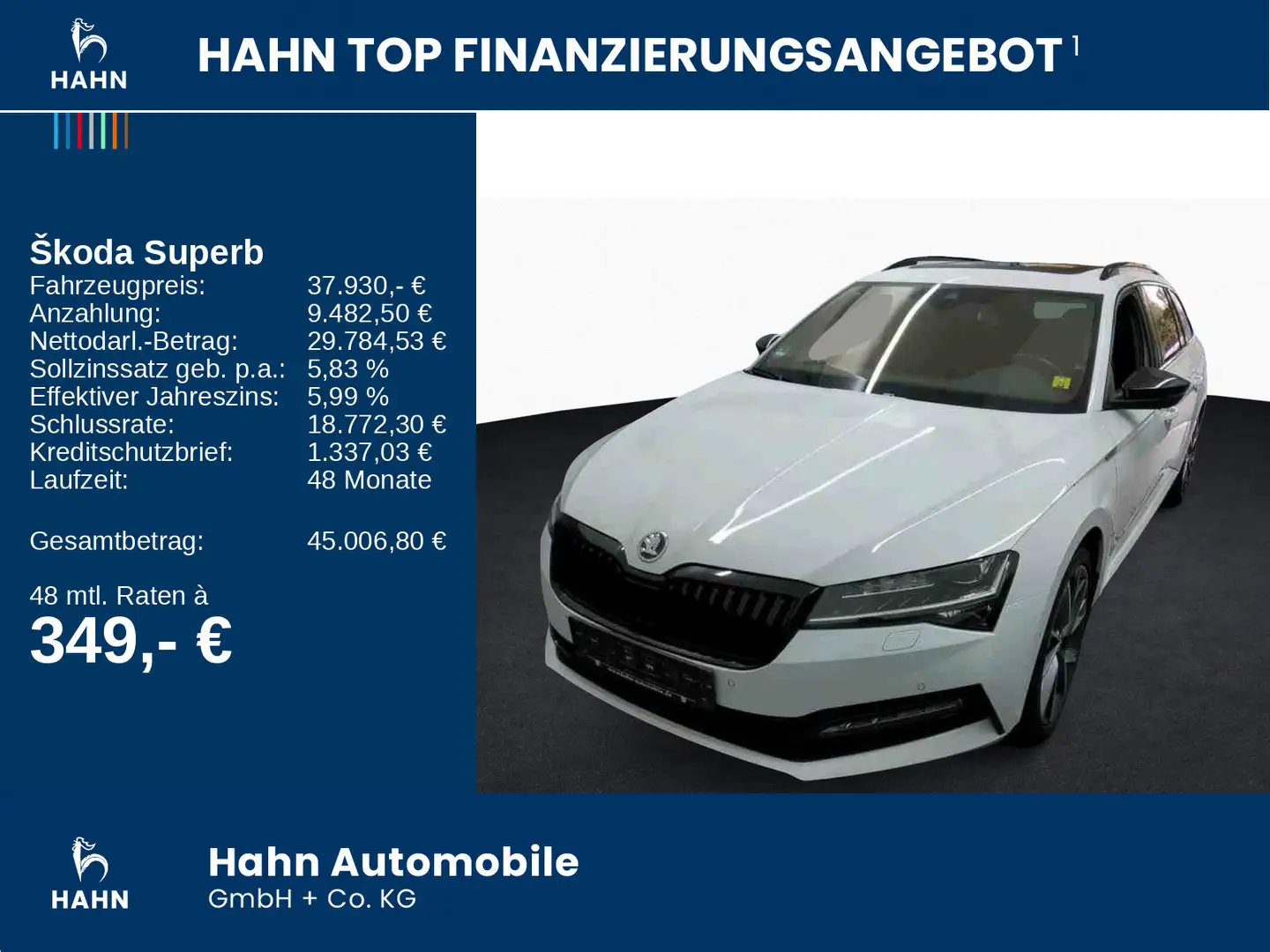 Skoda Superb Combi 2.0 TDI DSG Sportline 4x4 DCC Pano Weiß - 2