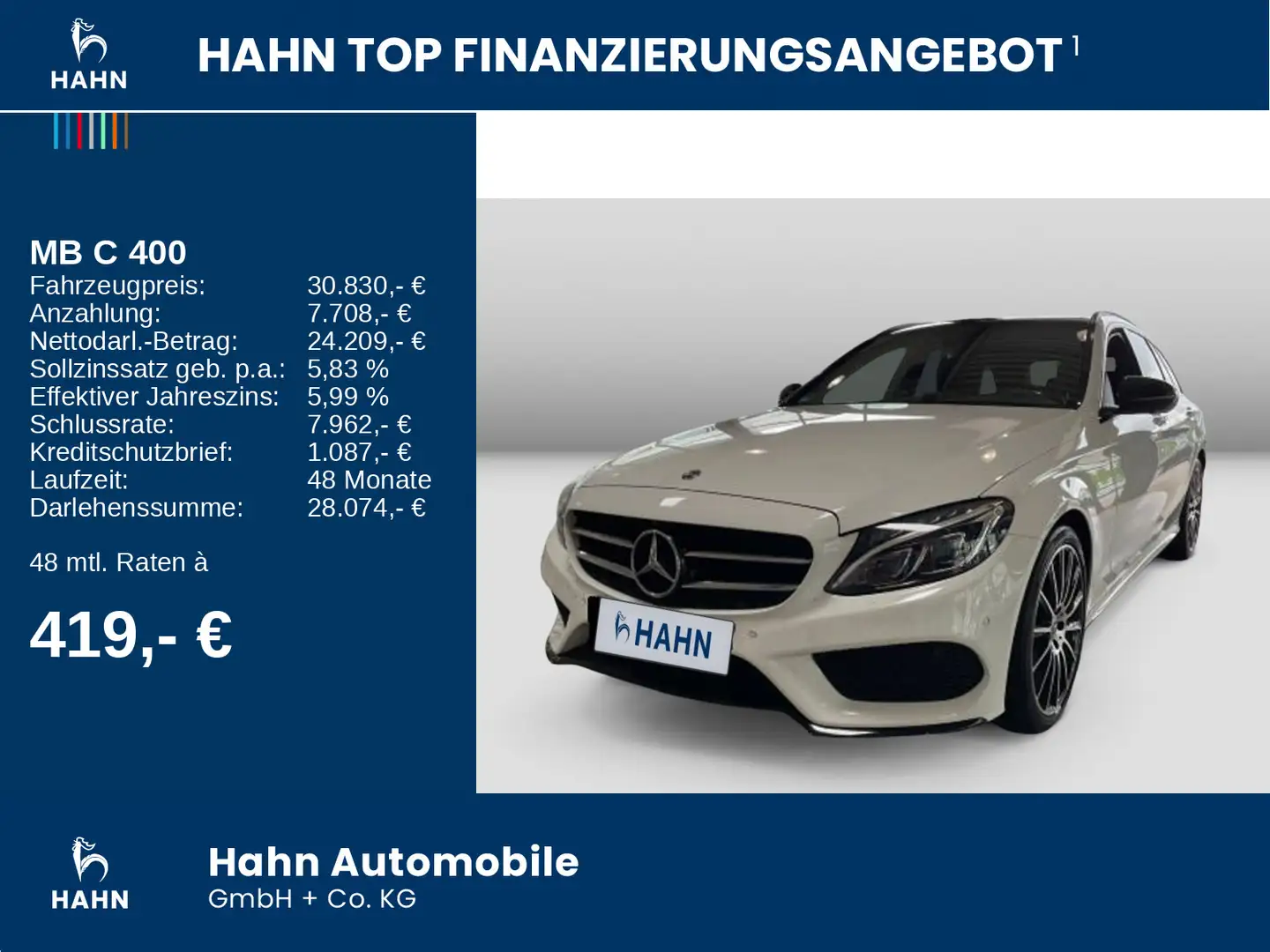 Mercedes-Benz C 400 T AMG Line 4M 9G-trc Cam Pano Tempo HUD White - 2