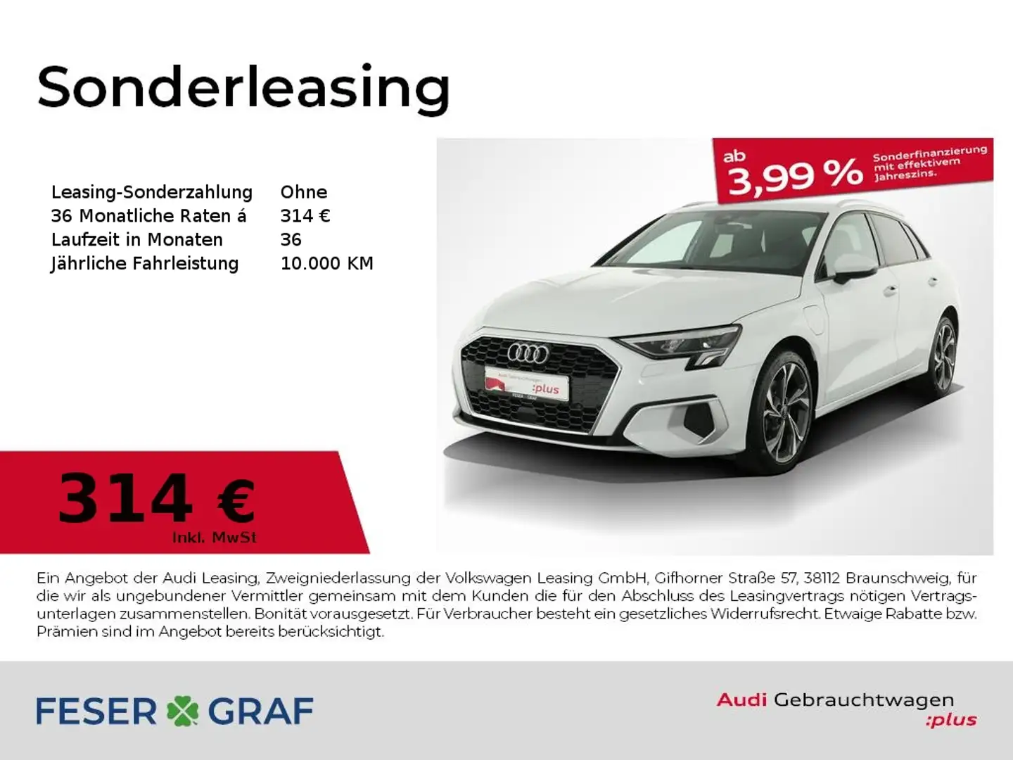 Audi A3 40 TFSI e Advanced Vir.Cockpit/Navi/LED/Alu18/PDC Weiß - 1
