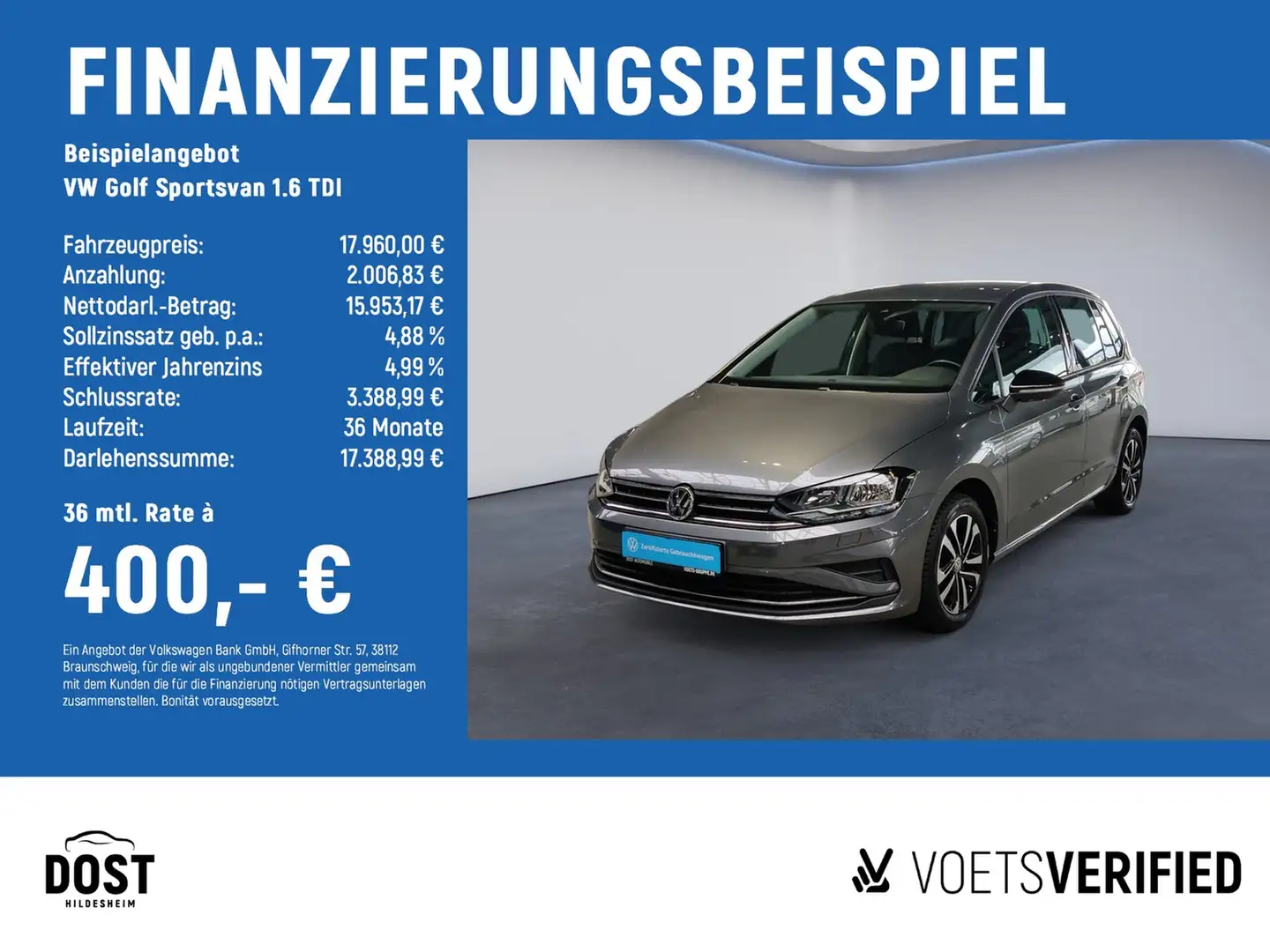 Volkswagen Golf Sportsvan 1.6 TDI IQ.DRIVE NAVI+PDC+SHZ+STHZG Grau - 2