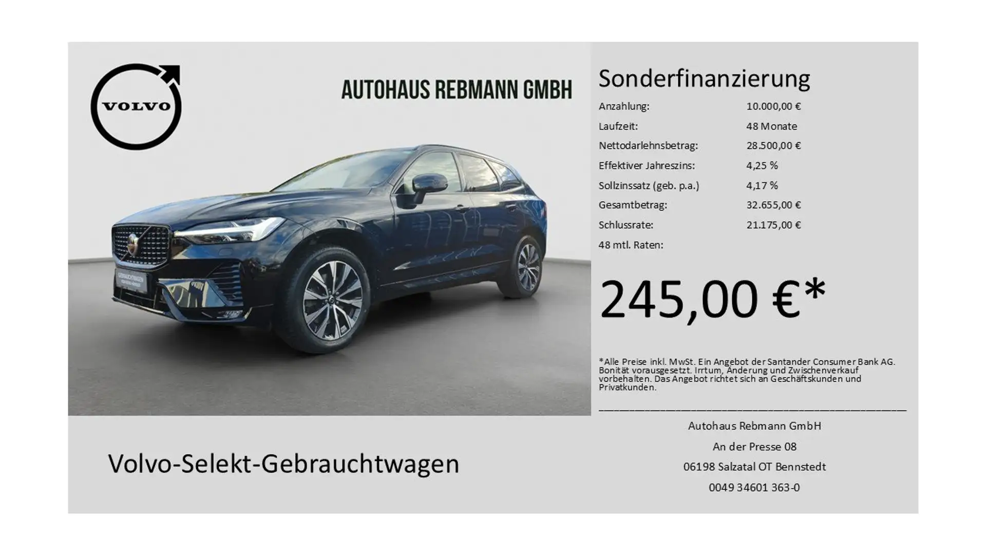 Volvo XC60 B4 Plus Dark AWD Schwarz - 1