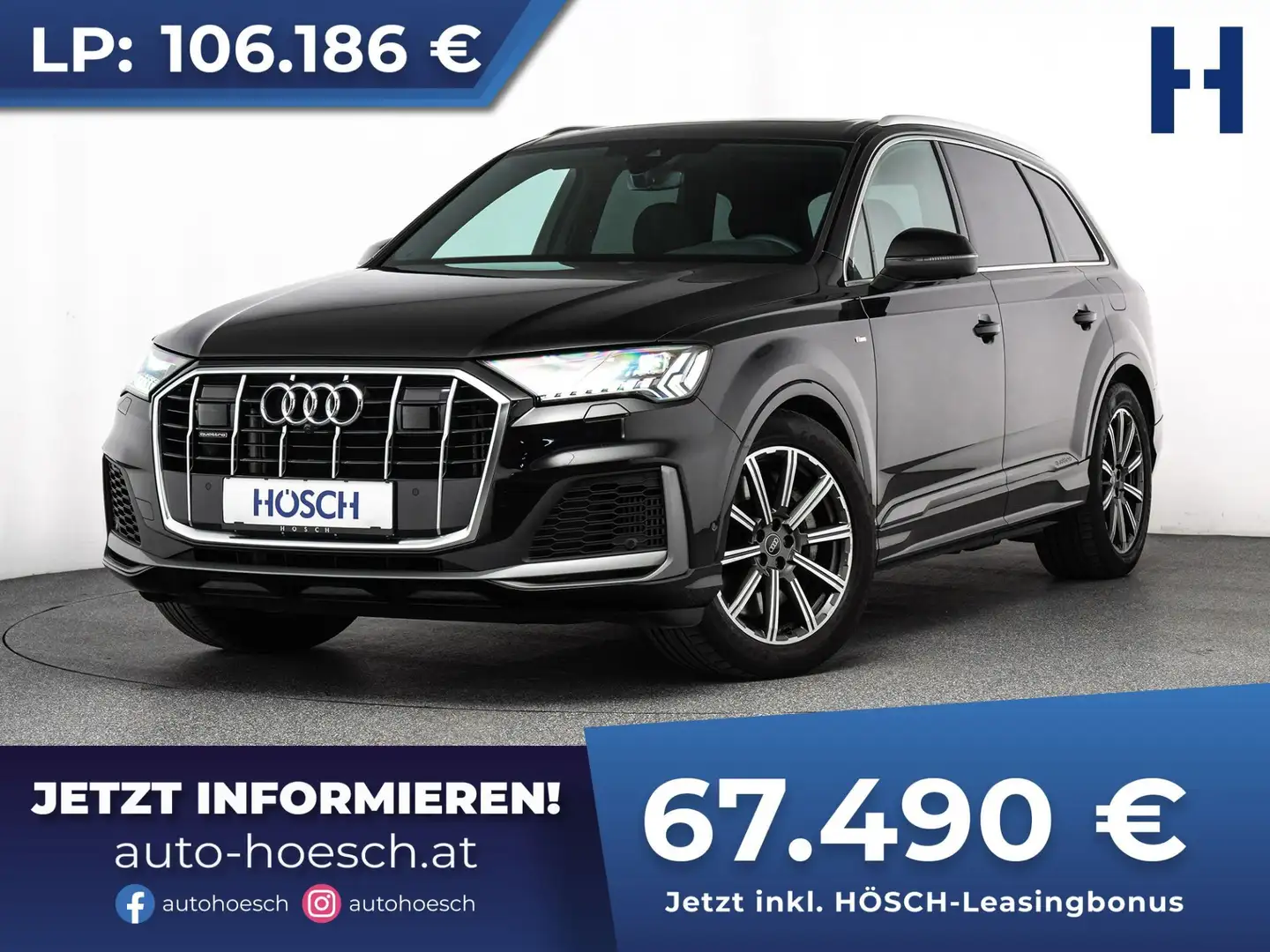 Audi Q7 55 TFSI e quattro S-Line PANO MATRIX 360°++ Zwart - 1