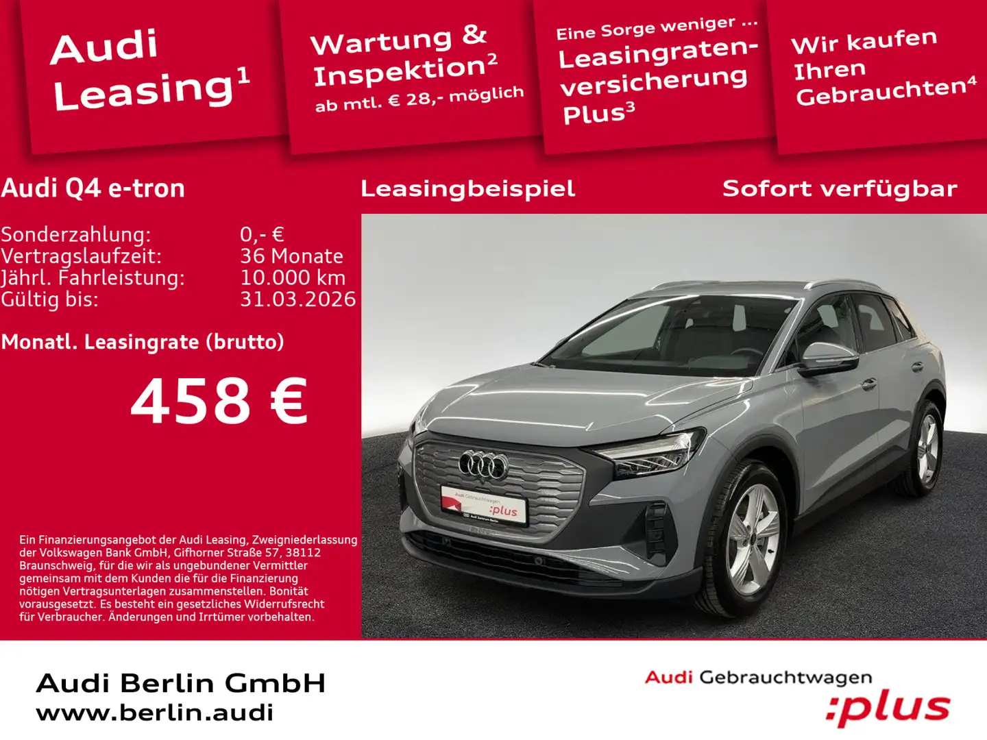 Audi Q4 e-tron 45 210 kW VIRTUAL LED PDC RFK NAVI Grau - 1