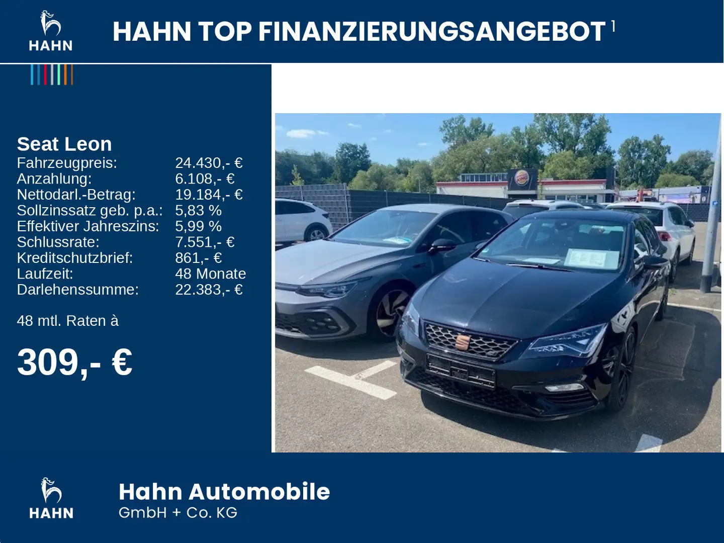 SEAT Leon 2.0 TSI DSG Cupra Navi Pano Kamera ACC LED Noir - 2
