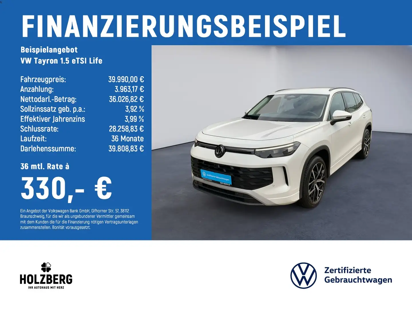 Volkswagen Tayron 1.5 eTSI Life AHK+ACC+RFK Weiß - 2
