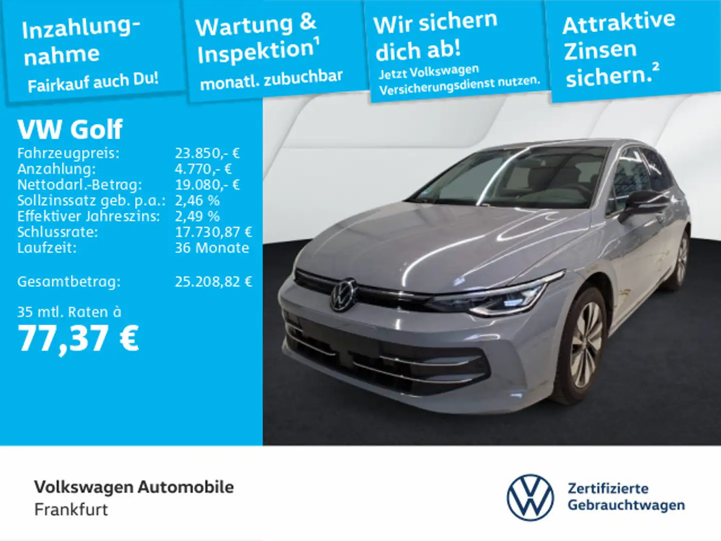 Volkswagen Golf VIII 1.5 TSI Goal Navi LEDPlus DAB+ FrontAs Grau - 1