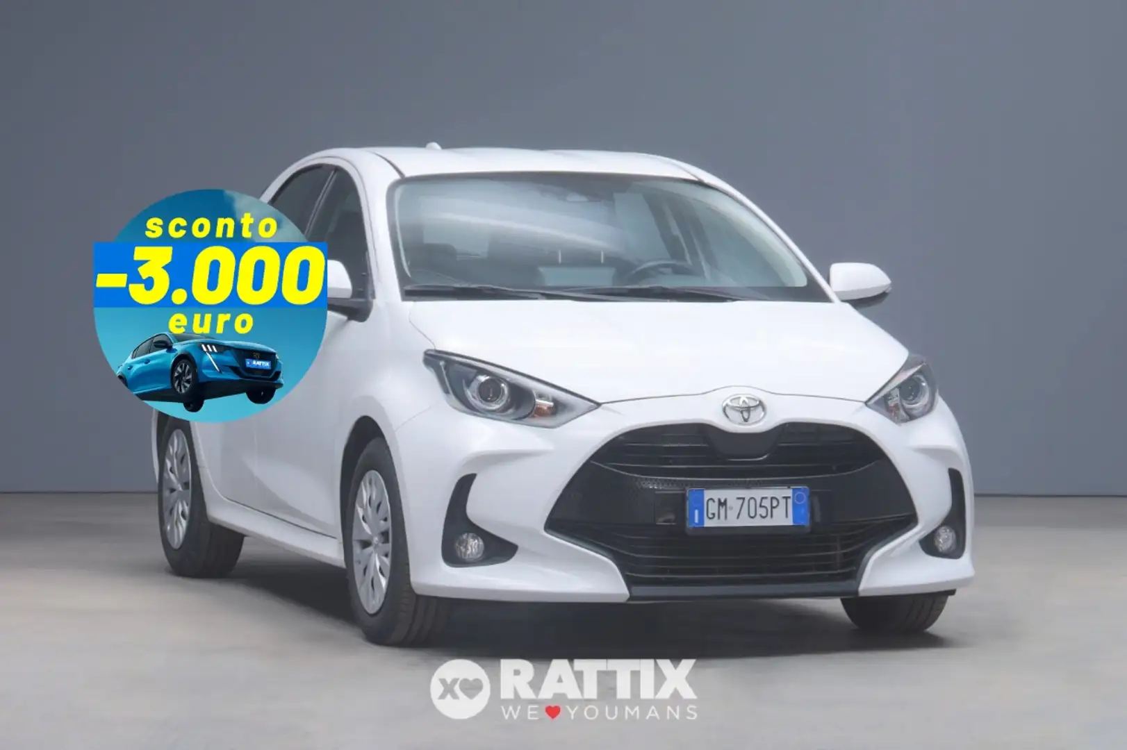 Toyota Yaris 1.0 72CV Active Blanc - 1