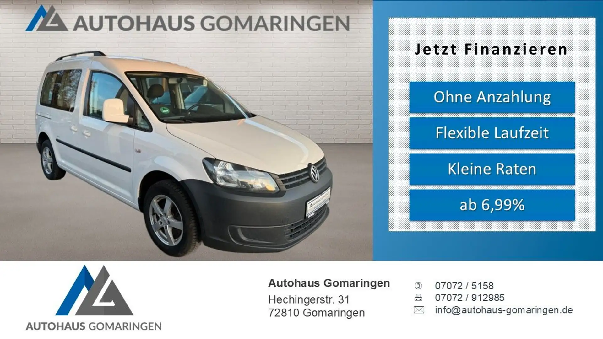 Volkswagen Caddy Kombi Team*Klima*AHK*LM*Ganzjahr* Weiß - 1
