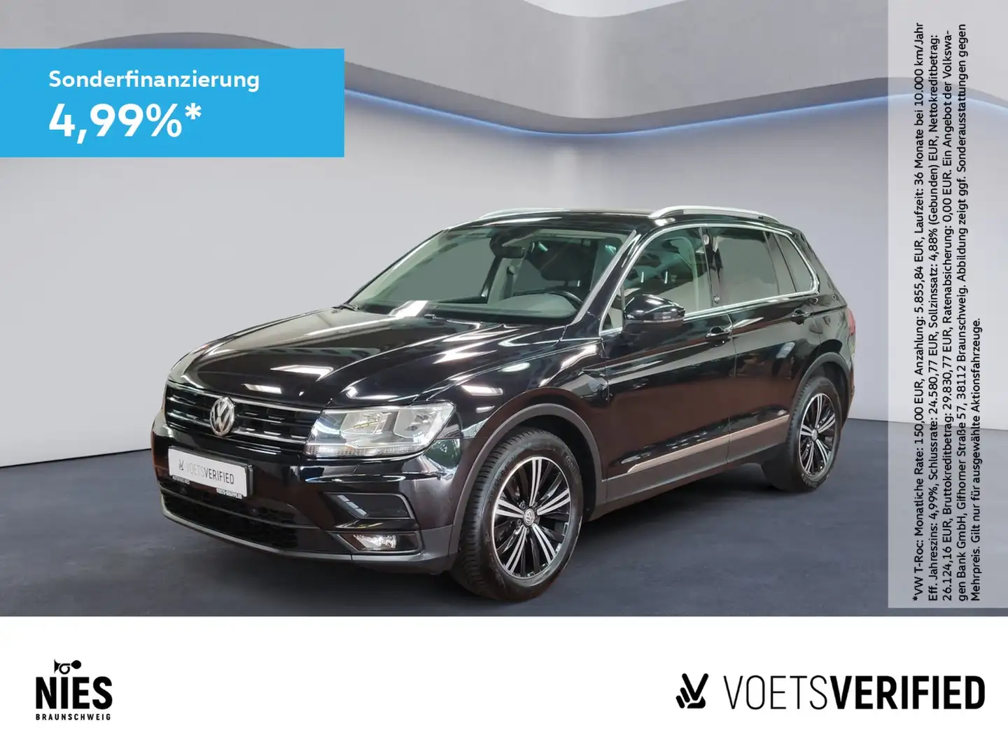 Volkswagen Tiguan Sound 2.0 TDI DSG AHK+STANDHZG+SHZ Чорний - 1
