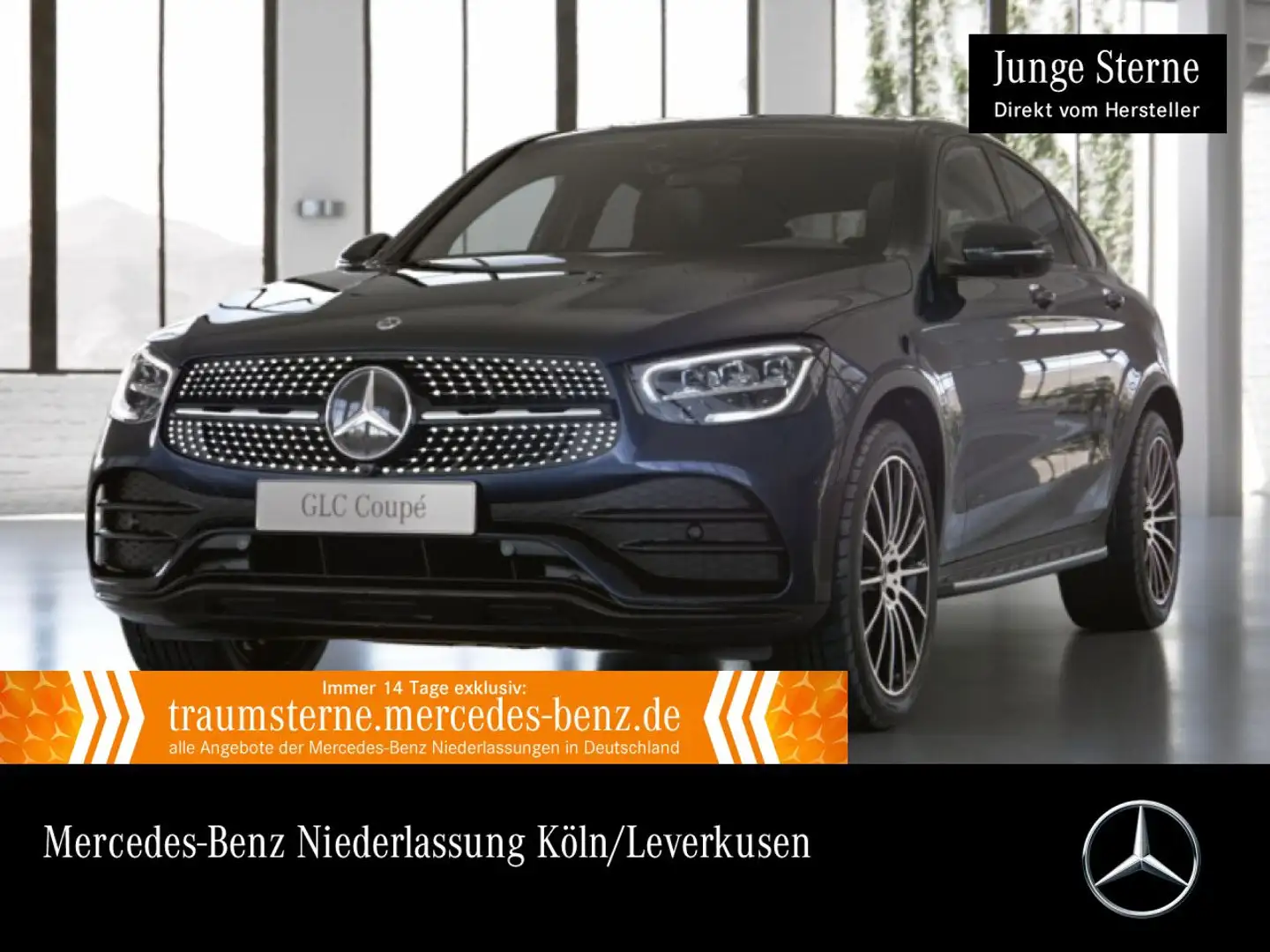Mercedes-Benz GLC 300 de Coupé 4M AMG+NIGHT+360+AHK+LED+FAHRASS Blau - 1