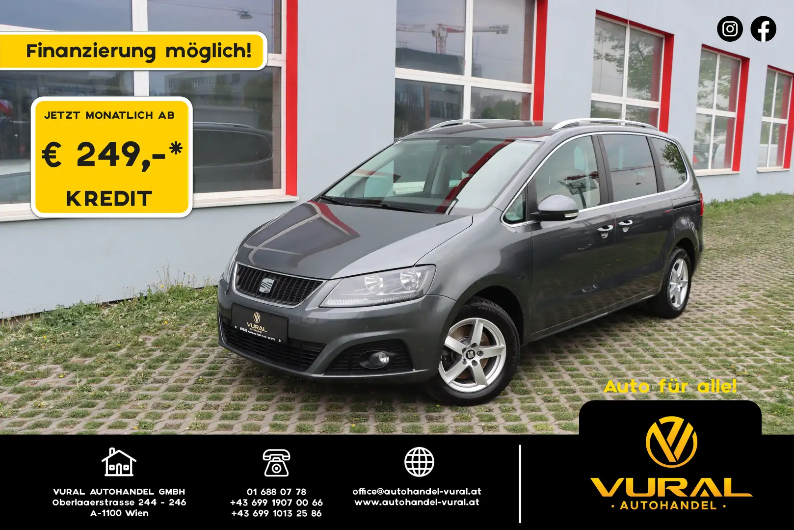 SEAT Alhambra 2.0TDI Style| 7.Sitzer | 2X Elektr. Türe | RFK| Grau - 1