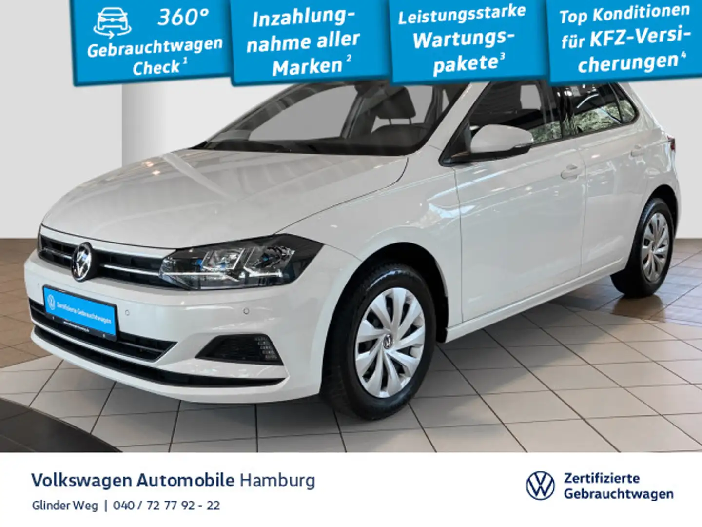 Volkswagen Polo 1.0 TSI Comfortline Kamera Navi Sitzhzg Weiß - 1