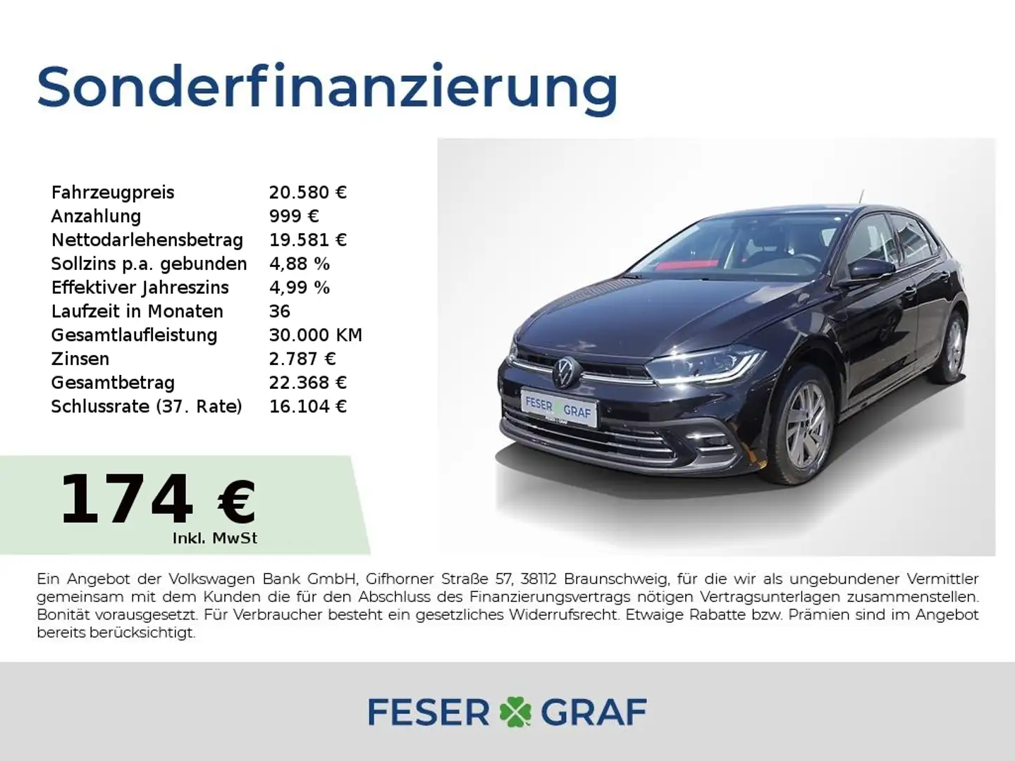 Volkswagen Polo Style 1.0 TSI DSG SHZ Matrix App-Con. PDC Negro - 1
