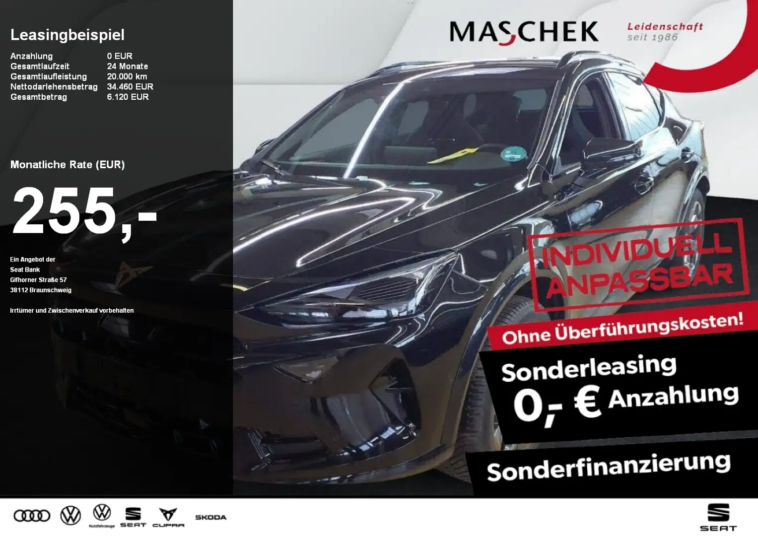 CUPRA Formentor Sonderleasing 1.5 eTSI 360° Navi Sitzh. ACC Schwarz - 1