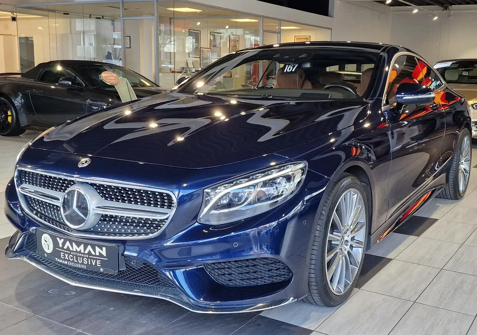 Mercedes-Benz S 500 4M Coupe AMG*Pano*HuD*StHzg*Designo*KeylGO Modrá - 1