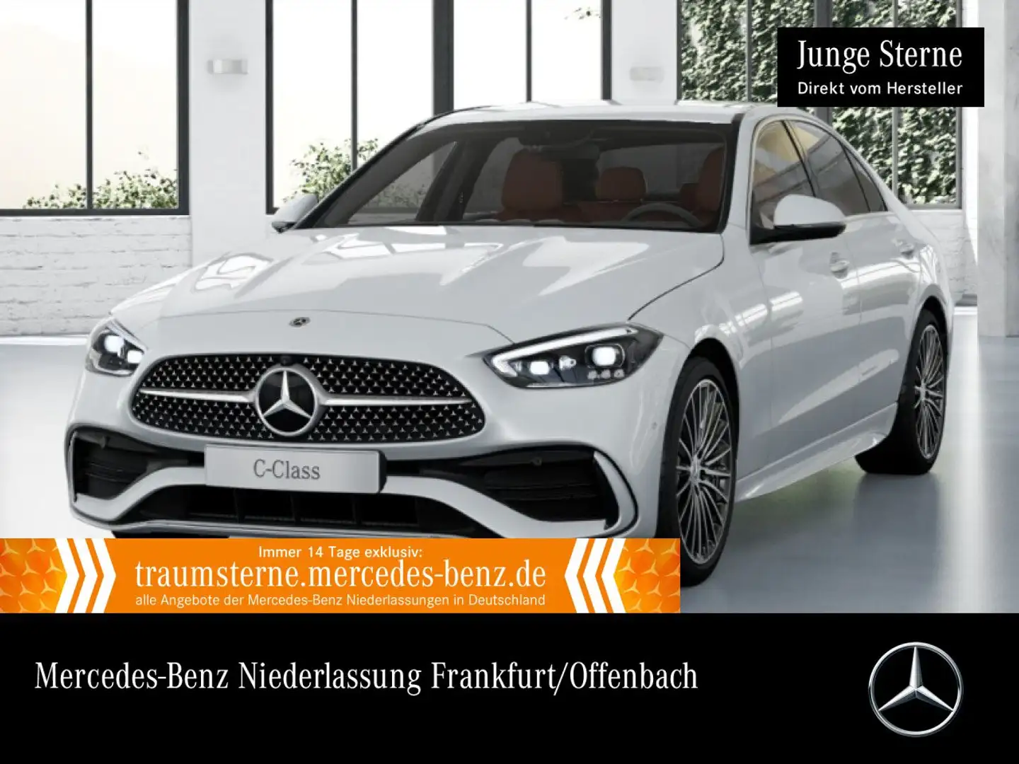 Mercedes-Benz C 300 d 4M AMG+360+AHK+BURMESTER+19"+TOTW+KEYLESS Weiß - 1