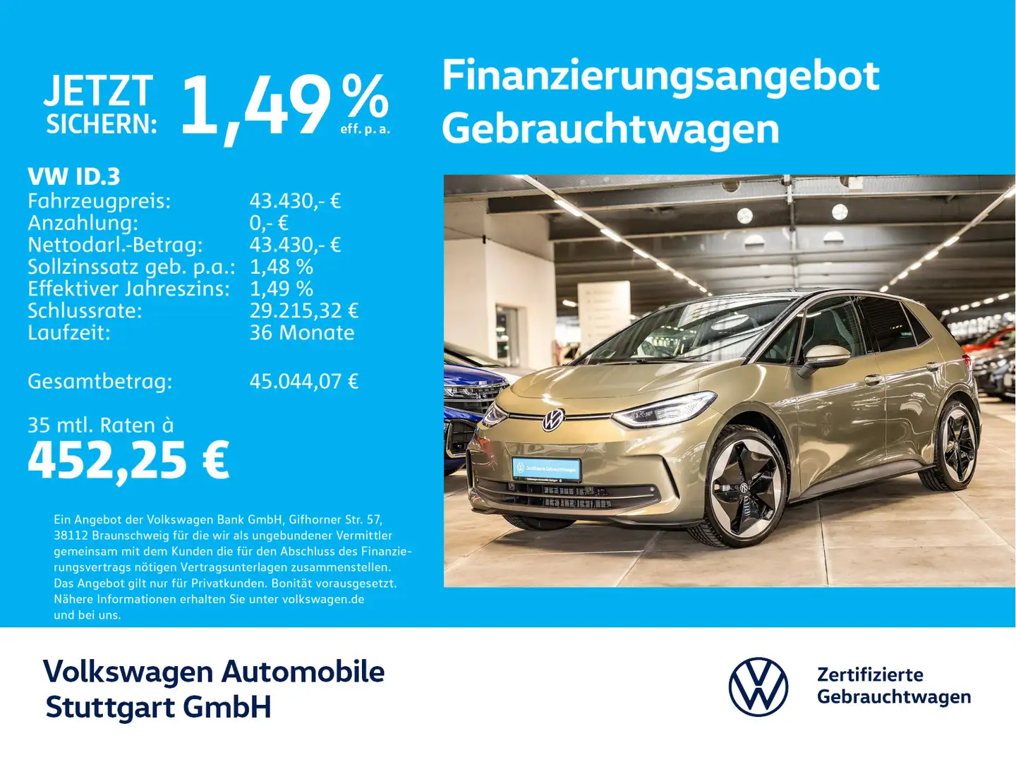 Volkswagen ID.3 Lim. Pro S Navi AHK Standheizung P-Dach Grün - 1