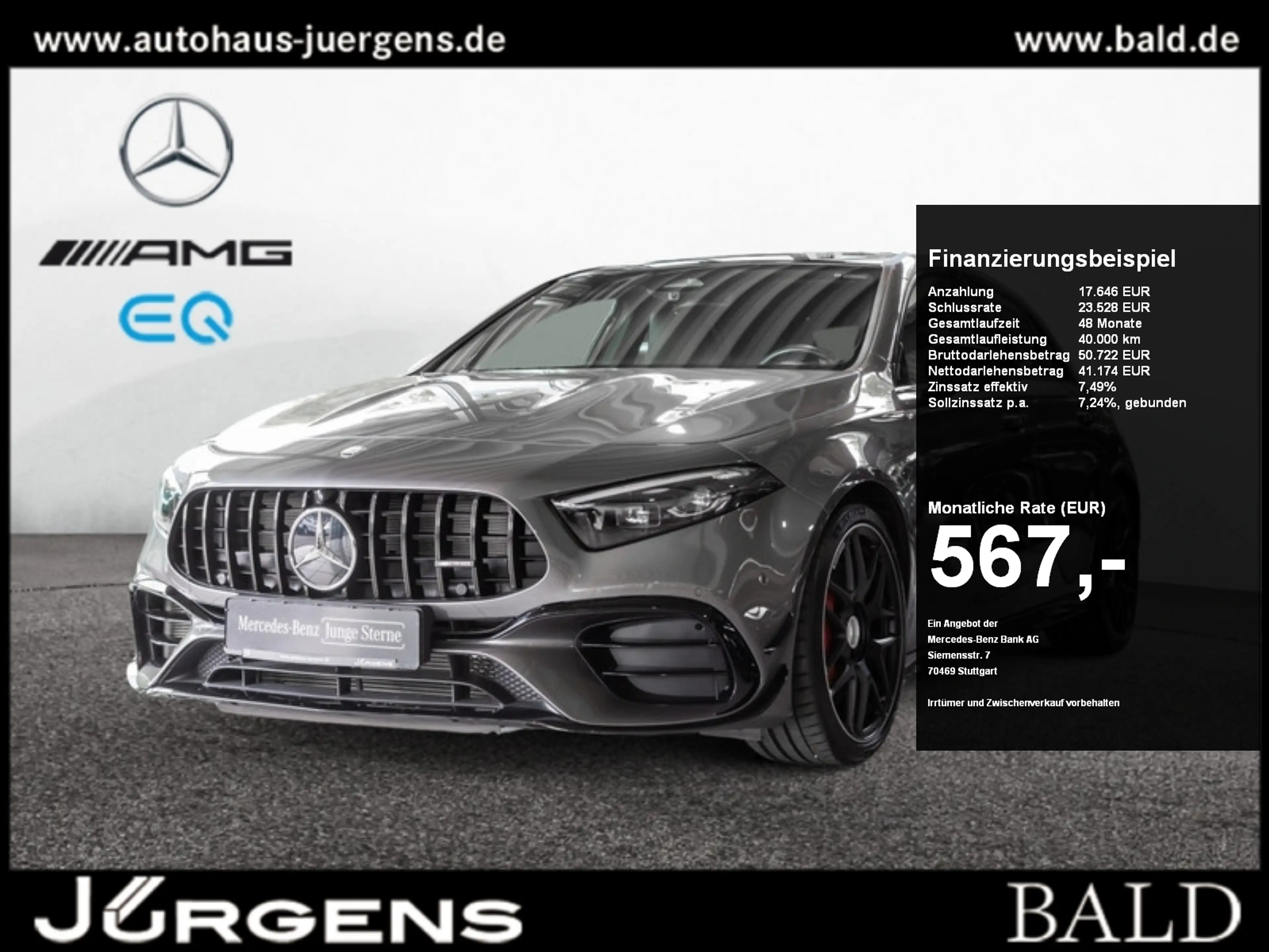 Mercedes-Benz A 45 AMG S 4M+ Premium+/Aero/Pano/Burm/Night/19"