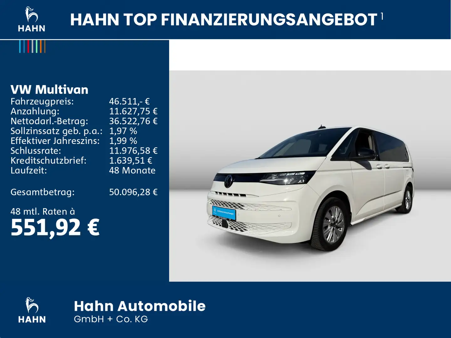 Volkswagen T7 Multivan T7 Multivan 2.0TDI 110KW AHK NAVI Kamera Blanc - 2