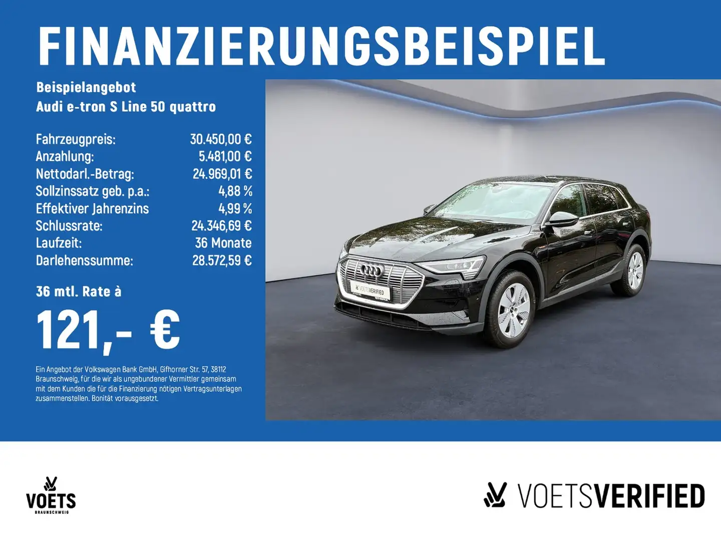 Audi e-tron S Line 50 quattro RearView+LED+B&O Schwarz - 2