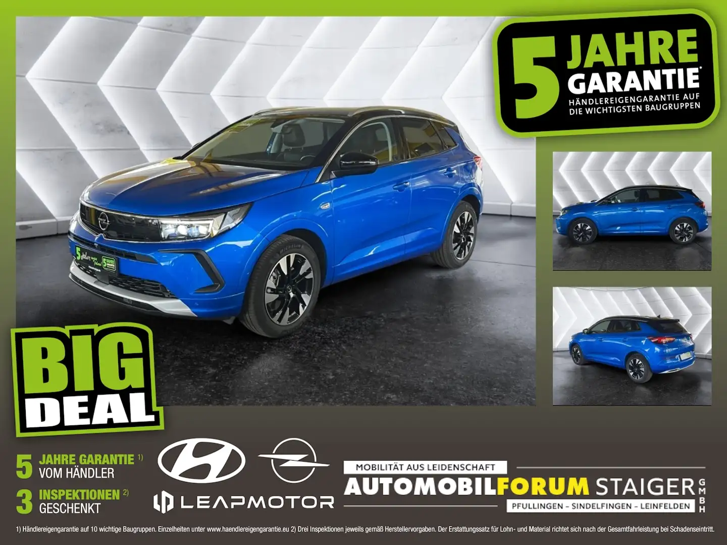 Opel Grandland 1.6 Turbo Ultimate 2xKlima 360 ACC AHK Blau - 1