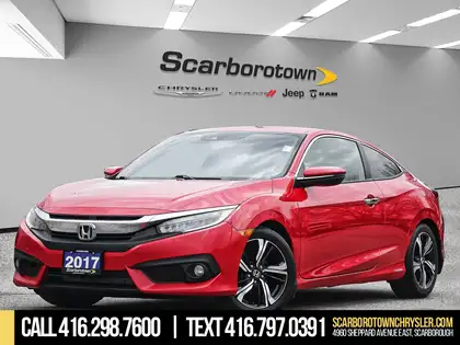 Red 2017 Honda Civic Coupe Touring Coupe Front-Wheel Drive Continuously Variable Transmission