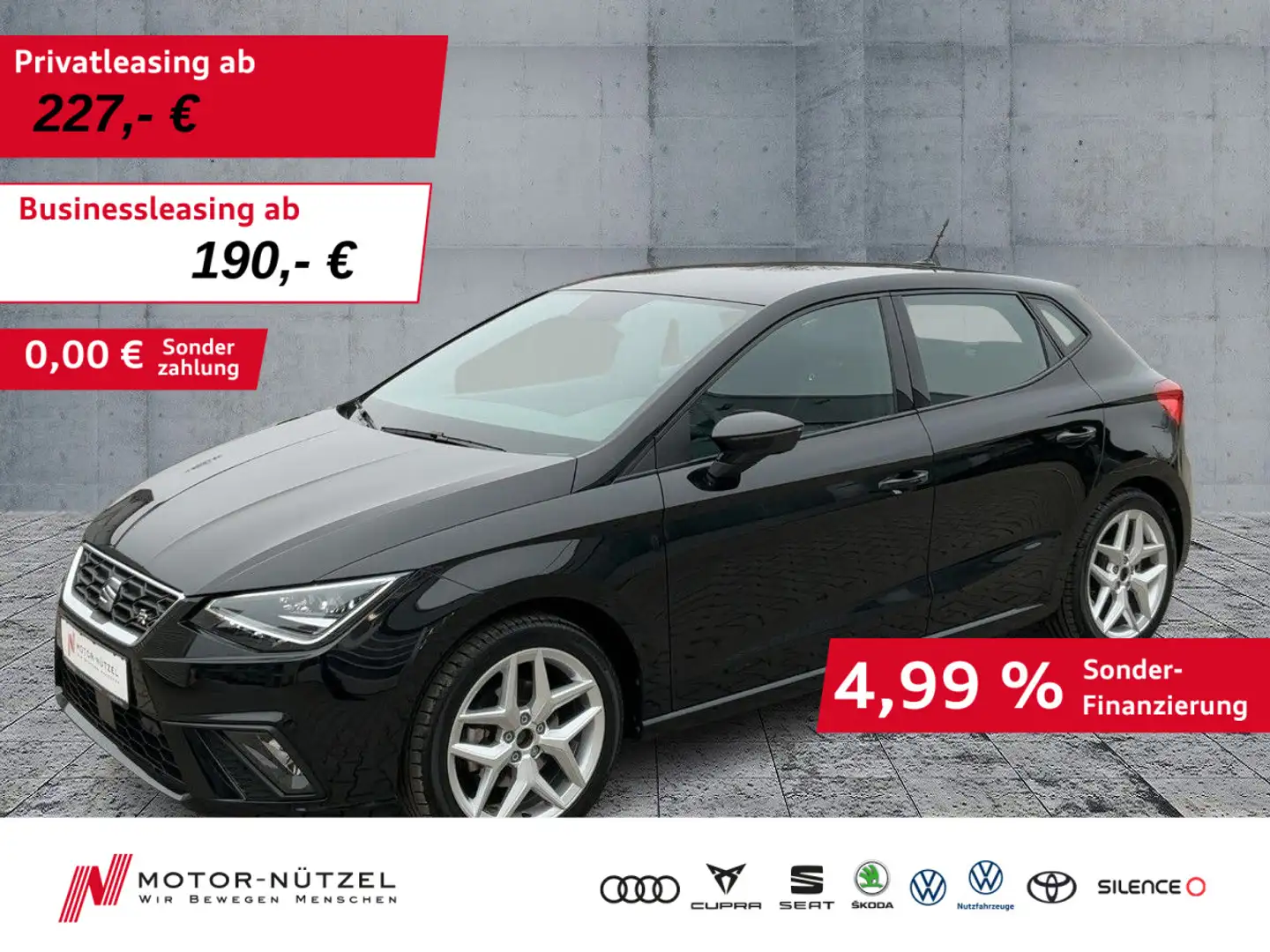 SEAT Ibiza 1.0TSI FR LED+ACC+NAV+APP+SHZ+RFK+2xPDC+VC Schwarz - 1