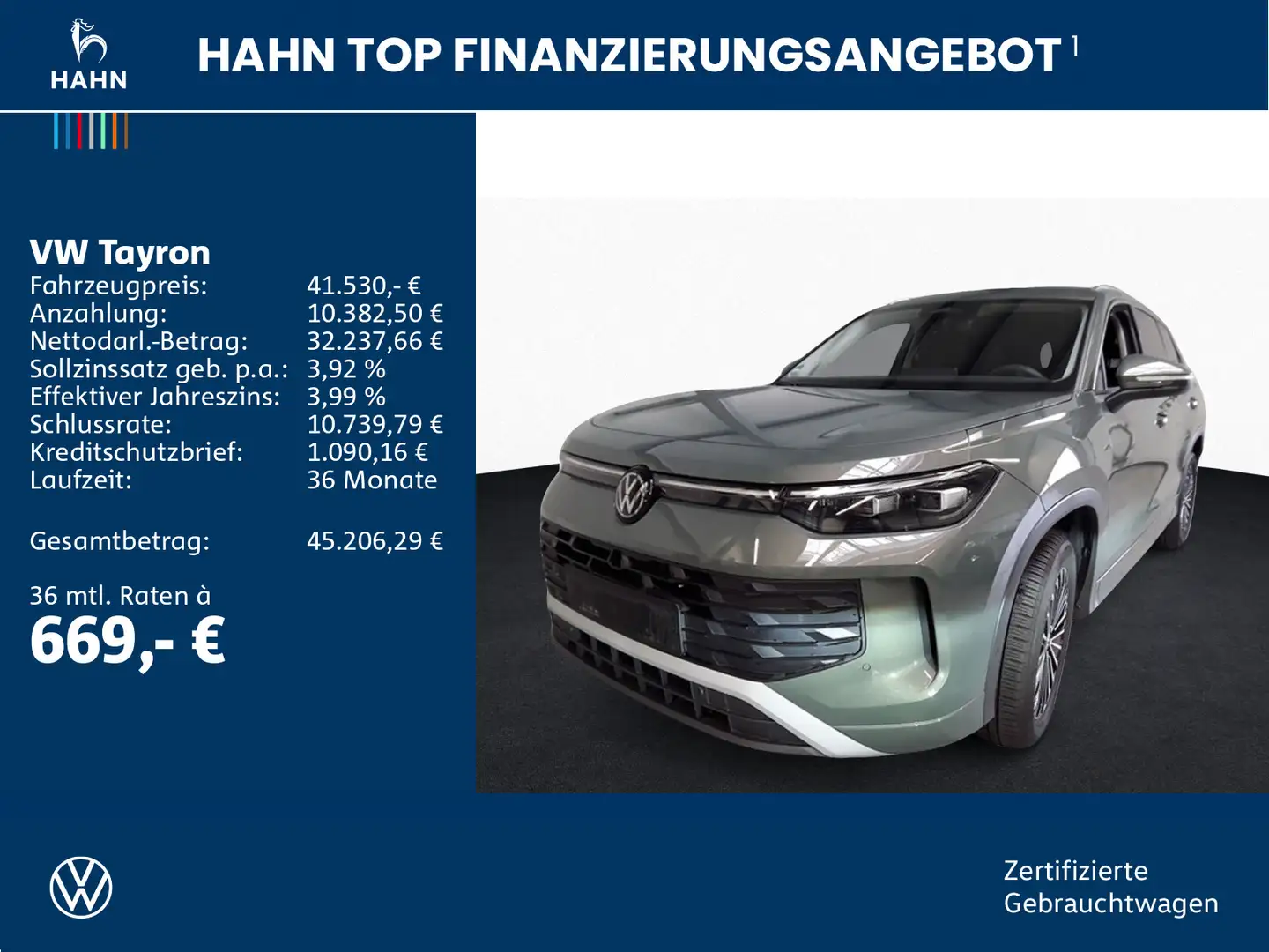 Volkswagen Tayron 1.5eTSI DSG Life ACC AHK Cam HuD LED Navi Grün - 2