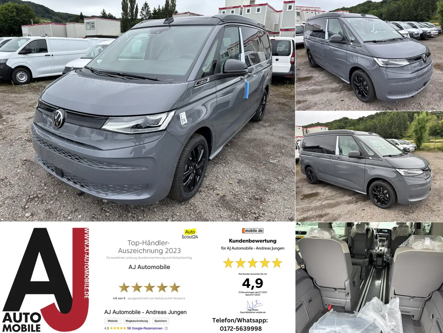 Volkswagen T7 California Beach 2.0 TSi AHK/Standh/VisAVis Gris - 1
