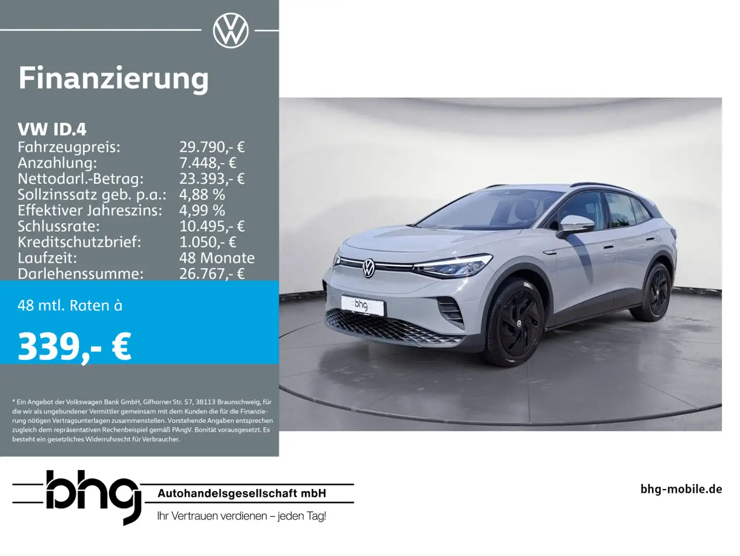 Volkswagen ID.4 Pro Performance ACC-Front-Lane-Assist Komfo Gris - 1