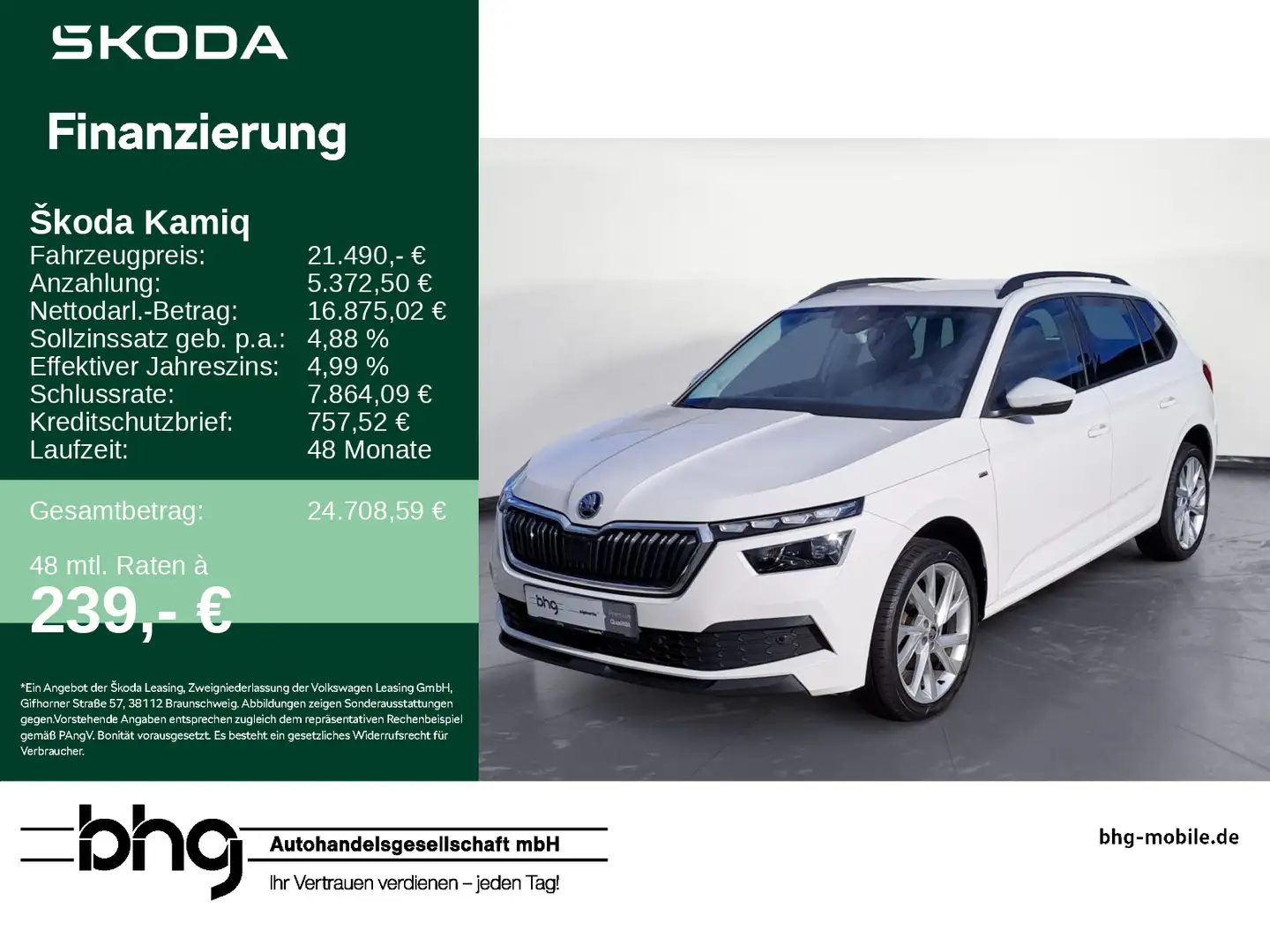 Skoda Kamiq 1.5 TSI DSG Clever AHK, AppConnect, Rückfa Blanc - 1
