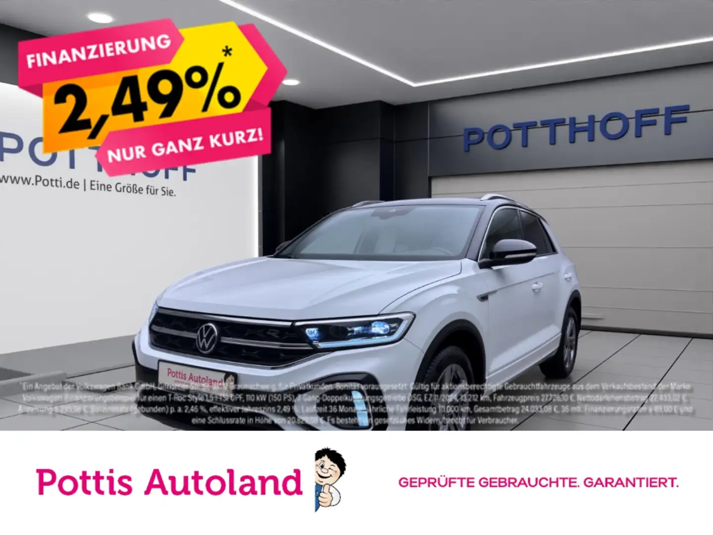 Volkswagen T-Roc 1.5 TSI DSG R-LINE AHK NAVI PDC SITZHZG Weiß - 1