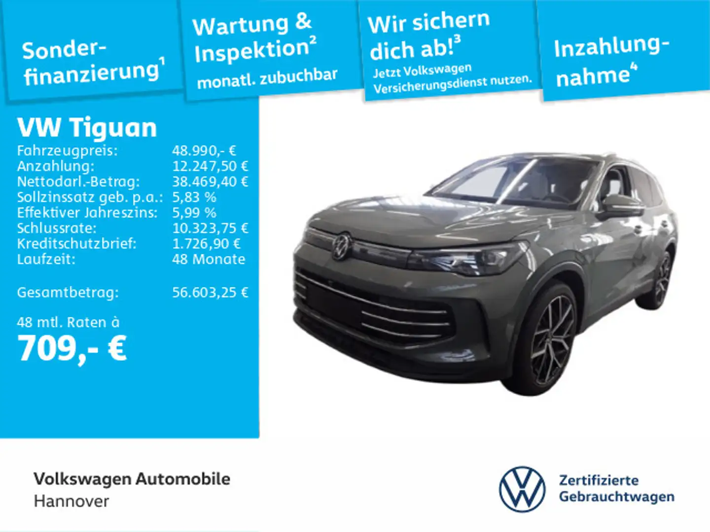 Volkswagen Tiguan 1.5 TSI DSG eHybrid Elegance Navi AHK Pan Grün - 1